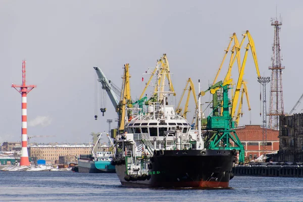 Navire Charge Amarré Port — Photo