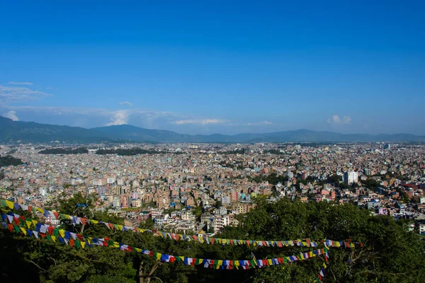 Flygfoto Stadsbilden Hus Med Katmandu Nepal — Stockfoto