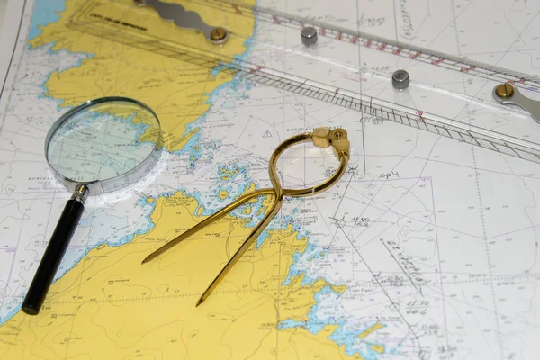Navigational equipment on the map