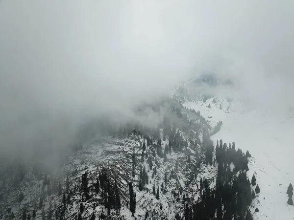 Snowy mountain landscape at daytime