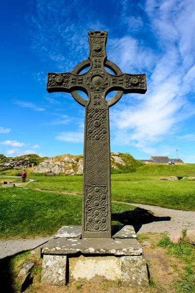 Çapraz taş Iona Abbey Iona Adası, İskoçya, İngiltere