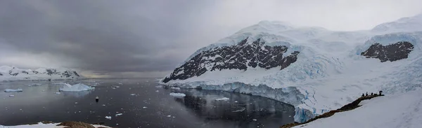 Vista Del Paisaje Nevado Antártico Imagen De Stock