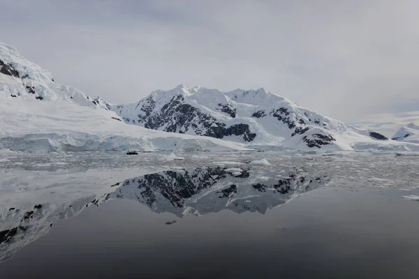 Антарктический Ландшафт Отражением — стоковое фото