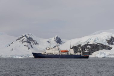 Sefer gemi Antarktika denizde