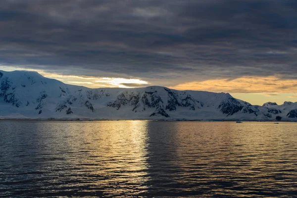 Paysage Antarctique Coucher Soleil — Photo