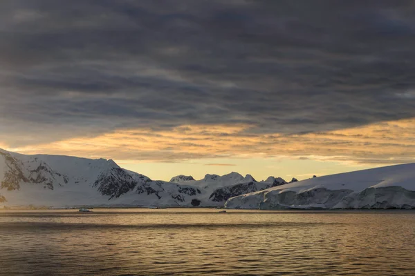 Paisagem Antártida Pôr Sol — Fotografia de Stock