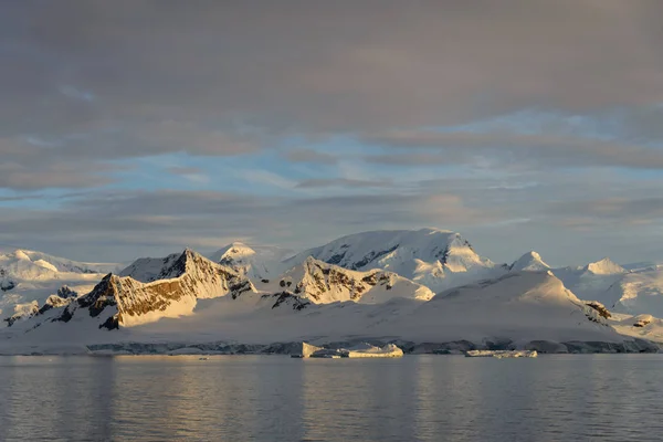 Paysage Antarctique Coucher Soleil — Photo