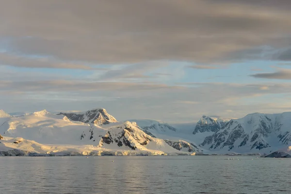 Paysage Antarctique Coucher Soleil — Photo