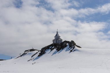 Bellingshausen Rus Antarktika Araştırma İstasyonu Antarktika ahşap kilise