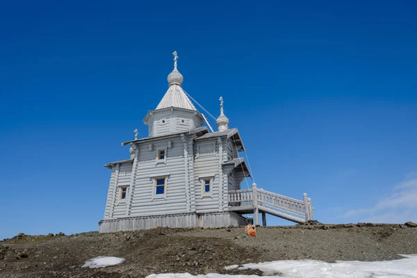 Wooden church in Antarctica on Bellingshausen Russian Antarctic research station