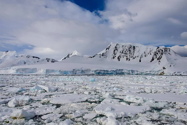 Pemandangan Antartika Dengan Gletser Dan Pegunungan — Stok Foto