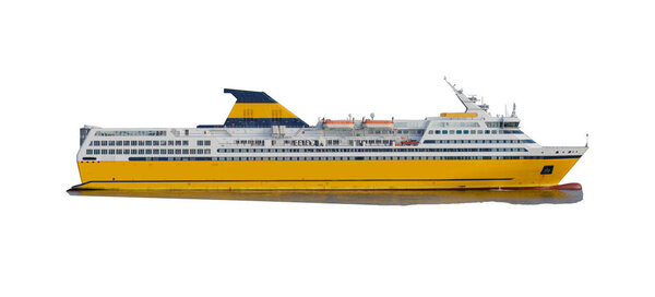 Passenger cruise ship isolated on white background