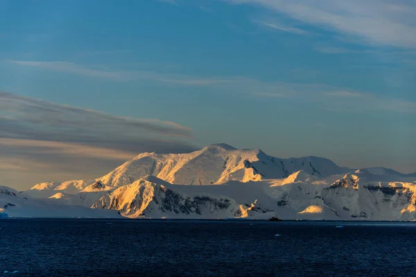 Paysage Antarctique Coucher Soleil — Photo