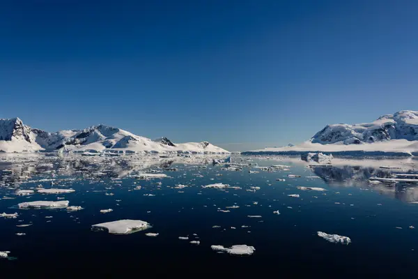 Paisaje Marino Antártico Con Reflejo — Foto de Stock