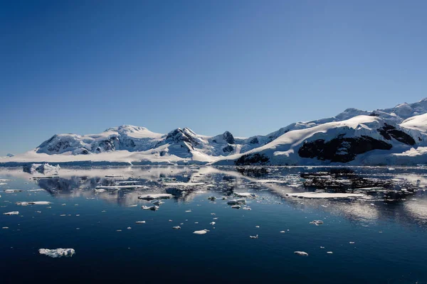 Paisaje Marino Antártico Con Reflejo — Foto de Stock