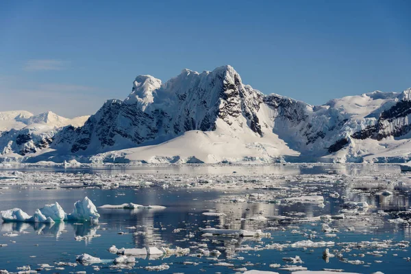 Antartico Paesaggio Marino Con Riflessione — Foto Stock