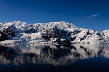 Yansıması ile Antarktika deniz manzarası