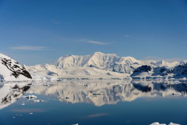 Yansıması ile Antarktika deniz manzarası