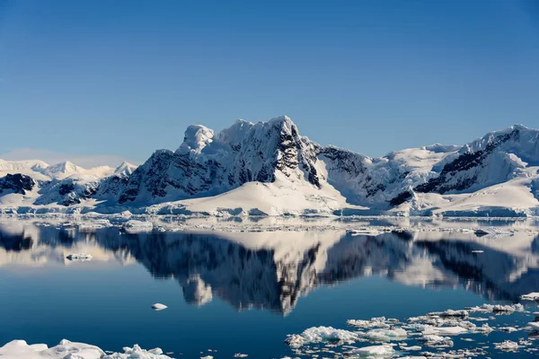 Antarktische Meereslandschaft Mit Spiegelung — Stockfoto