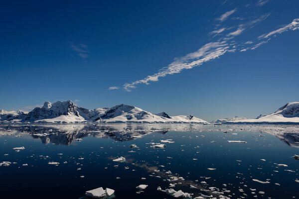 Antarctic seascape with reflection