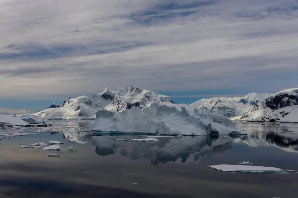 Antartico Paesaggio Marino Con Riflessione — Foto Stock