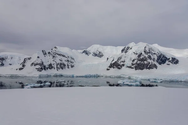 Antartico Paesaggio Marino Con Riflessione — Foto Stock