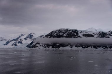Buz ile Antarktika deniz manzarası
