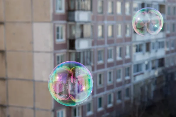 Soap Bubble City Background — Stock Photo, Image