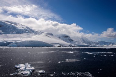Deniz ve dağlar, yatay, Antarktika