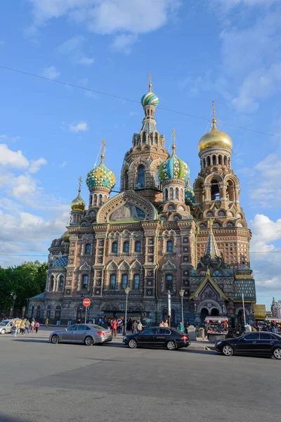 Igreja Salvador Sangue Derramado Paisagem Urbana São Petersburgo Rússia — Fotografia de Stock