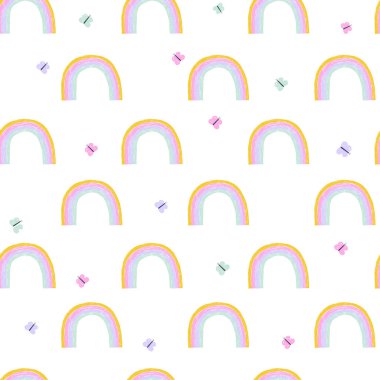 El gökkuşağı çocuksu sorunsuz desen çizmek