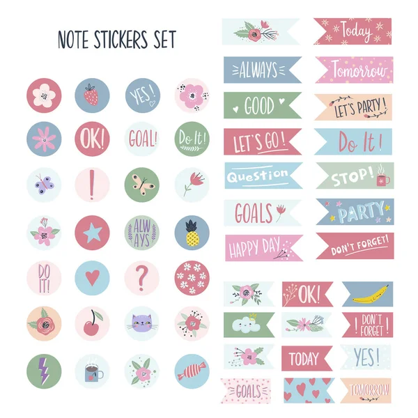 Set stickers voor planners en to do lijsten — Stockvector