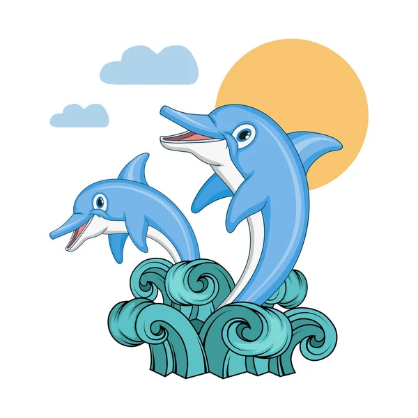 Delfín Dibujos Animados Animal Marino Diseño Vectorial — Archivo Imágenes Vectoriales