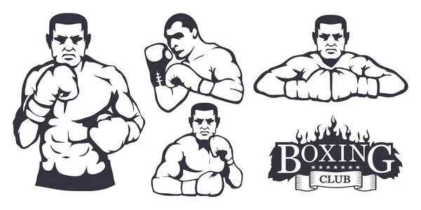 Boxing logo set — Stock Vector