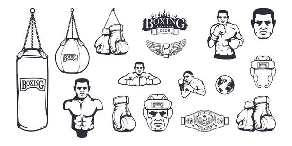 Boxning-logotypen set — Stock vektor