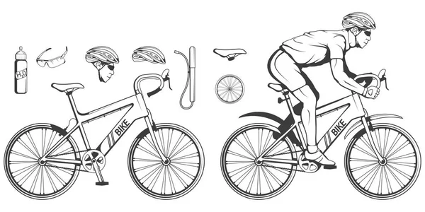 Platte pictogram van fiets — Stockvector