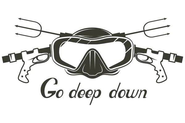 Погружение Логотип Подводного Плавания Маска Водолаза Шлем Подводного Плавания Векторная — стоковый вектор