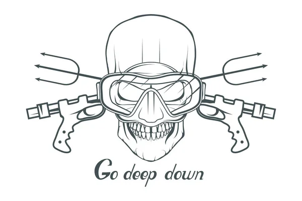 Plongée Logo Plongée Sous Marine Masque Plongeur Casque Plongée Graphiques — Image vectorielle