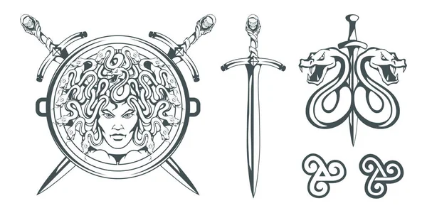 Gorgon Ancient Evil Greek Goddess Mythological Deity Stock Vector -  Illustration of logo, design: 212006178