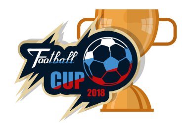 Futbol Dünya Kupası. Futbol 2018 Rusya kavramı. Dünya Futbol Şampiyonası. Vektör grafik tasarım