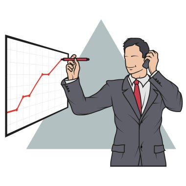 Beyaz arka planda, iş planı, iş adamı izole iş elbiseli Genç adam ayakta bir farklı poz, insanlar kavramı, vektör grafiği işadamı tasarlamak için ayarla