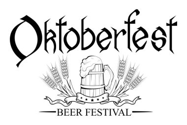 ?ktoberfest elle çizilmiş yazı, Festivali, yazı logo, el ilanı, afiş, kartı, etiket, kartpostal, rozet, afiş, oktoberfest logo, Bavyera Festivali, bira partisi, bira logo için oktoberfest