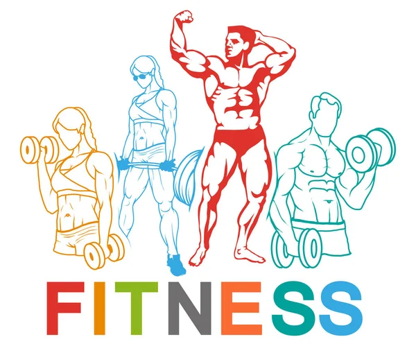 Fitness Gym Logo Fitnesstraining — Stockvector