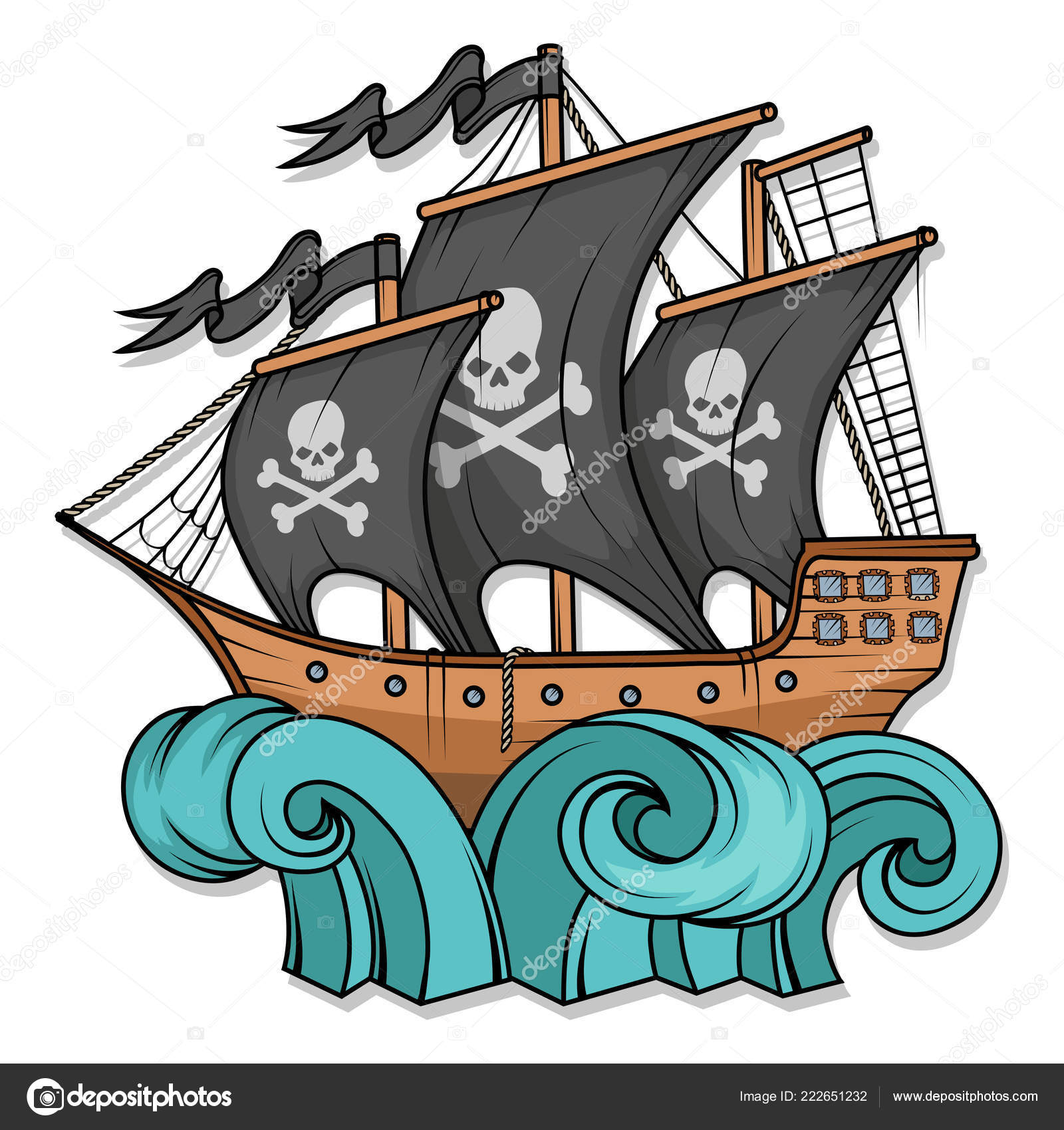 Pirate ship ride Vector Art Stock Images | Depositphotos