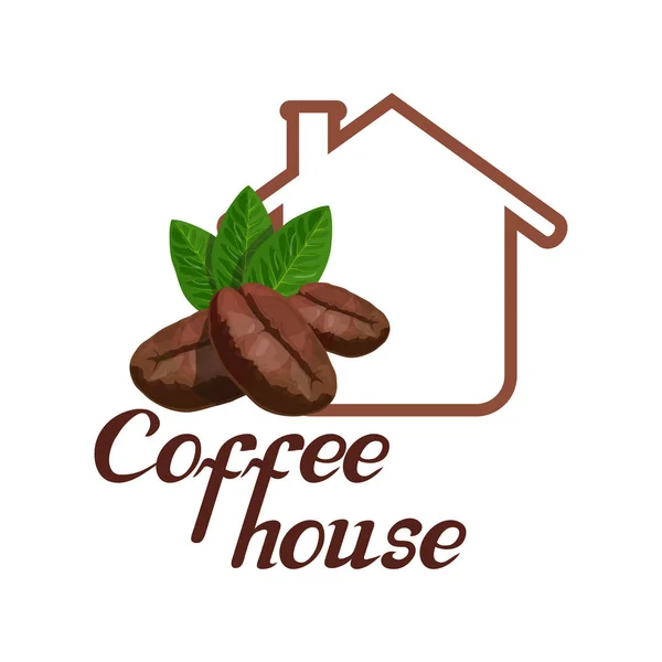 Coffee House Logó Kávé Csésze Tervezősablon Kávézó Jelkép Forró Ital — Stock Vector