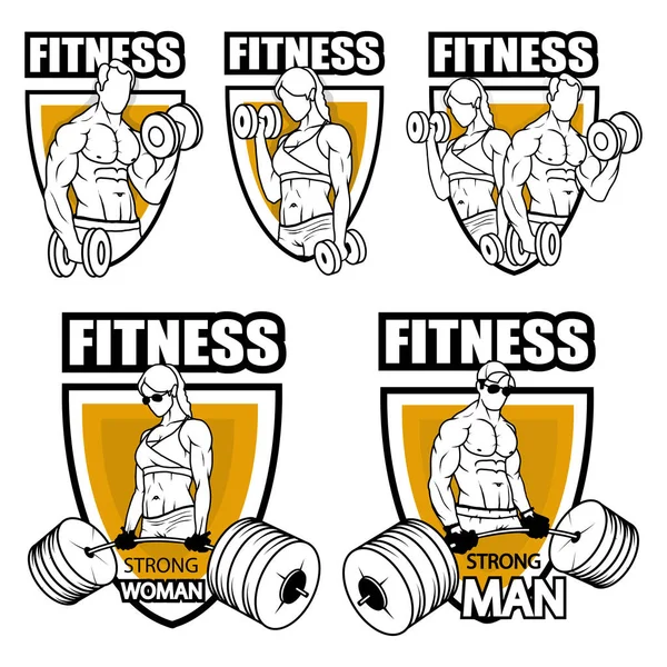 Fitness Gym Logo Fitnesstraining — Stockvector