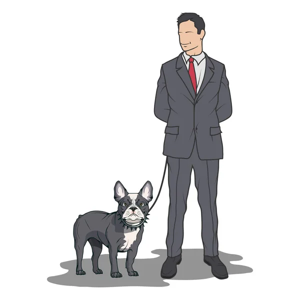 Muž Psem Pes Přátelství Muž Pet — Stockový vektor