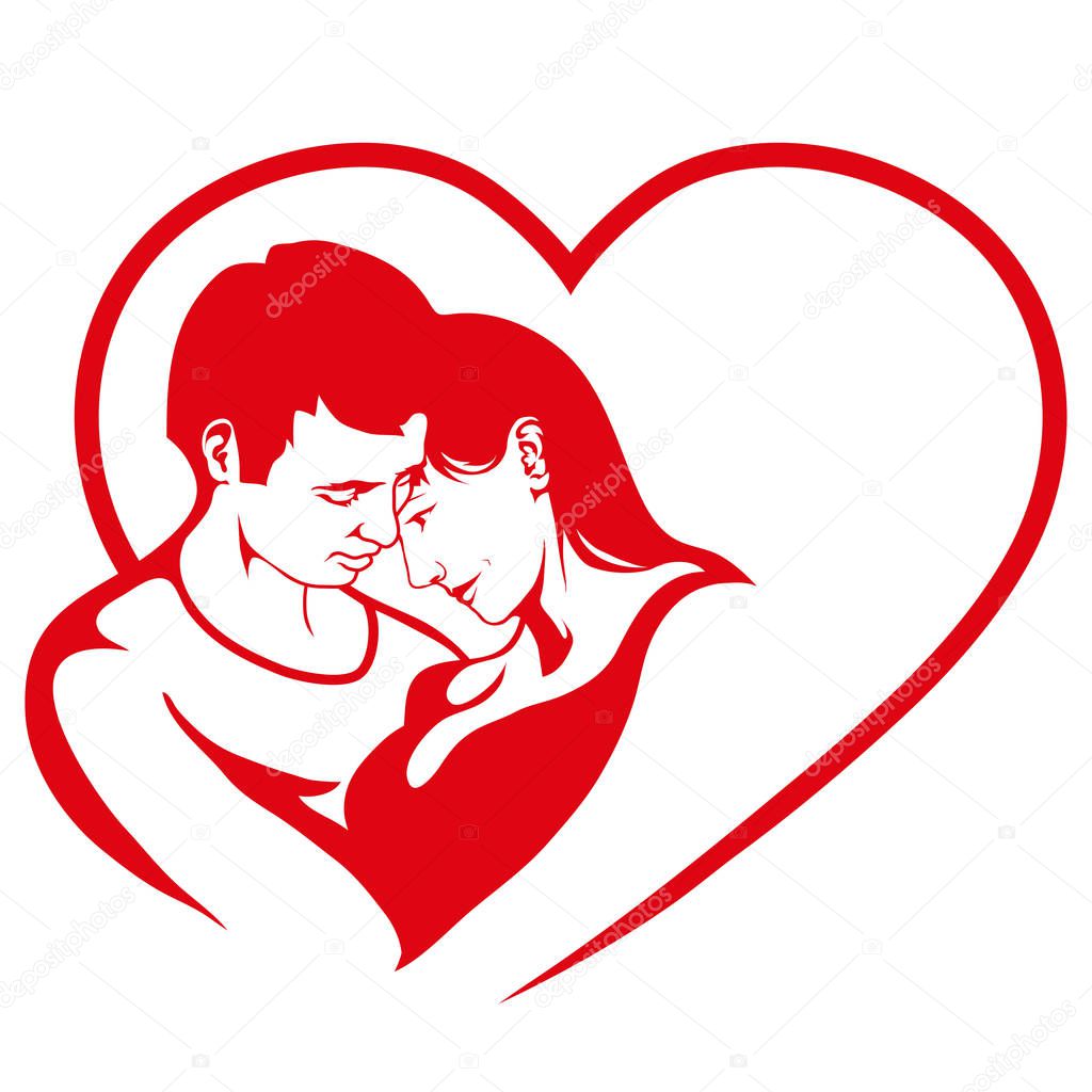 Man and women in love, couple in love, Happy Valentine`s Day, couple love logo