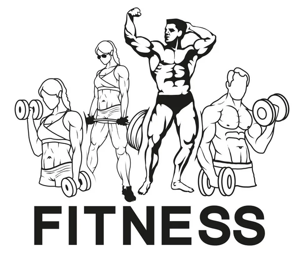 Fitness Gym Logo Treinamento Fitness — Vetor de Stock