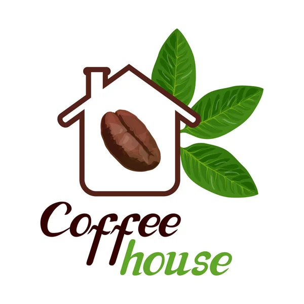 Coffee House Logó Kávé Csésze Tervezősablon Kávézó Jelkép Forró Ital — Stock Vector